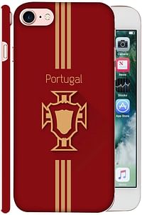 Colorking Apple Iphone 7 Football Red Case Shell Cover - Fifa Portugal 01 - Red and Gold - One size