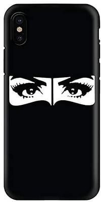 غطاء حماية صلب برو مات من ستيلزد لهاتف ايفون اكس اس/ايفون اكس - بلمسة نهائية غير لامعة - بتصميم عيون تحت النقاب - بلون أسود