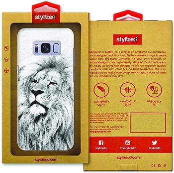 Stylizedd Samsung Galaxy S8 Slim Snap Case Cover Matte Finish - Wise Lion - White