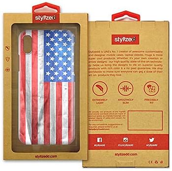 Stylizedd Iphone Xs/Iphone X Snap Classic Matte Case Cover Matte Finish - Usa Grunge Flag - Multi Color/One Size