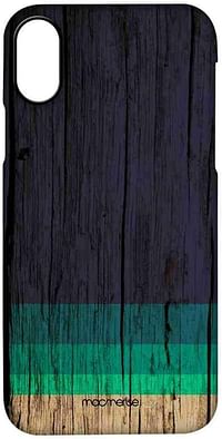 Macmerise Wood Stripes Blue Pro Case for iPhone X - Multi Color