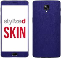 Stylizedd Premium Vinyl Skin Decal Body Wrap For One Plus 3 / 3t - Brushed Steel Blue