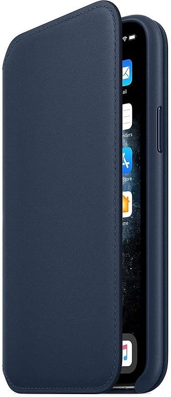 Apple Leather Folio (for iPhone 11 Pro) - Peacock Peacock Deep Sea Blue