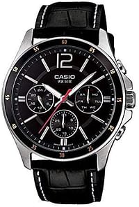 Casio Casual Watch Analog Display for Men, MTP-1374L-1AVDF (A834) /Black/42 millimeters