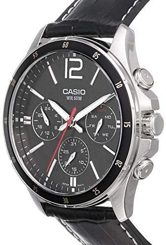 Casio Casual Watch Analog Display for Men, MTP-1374L-7AVDF /Silver - Black