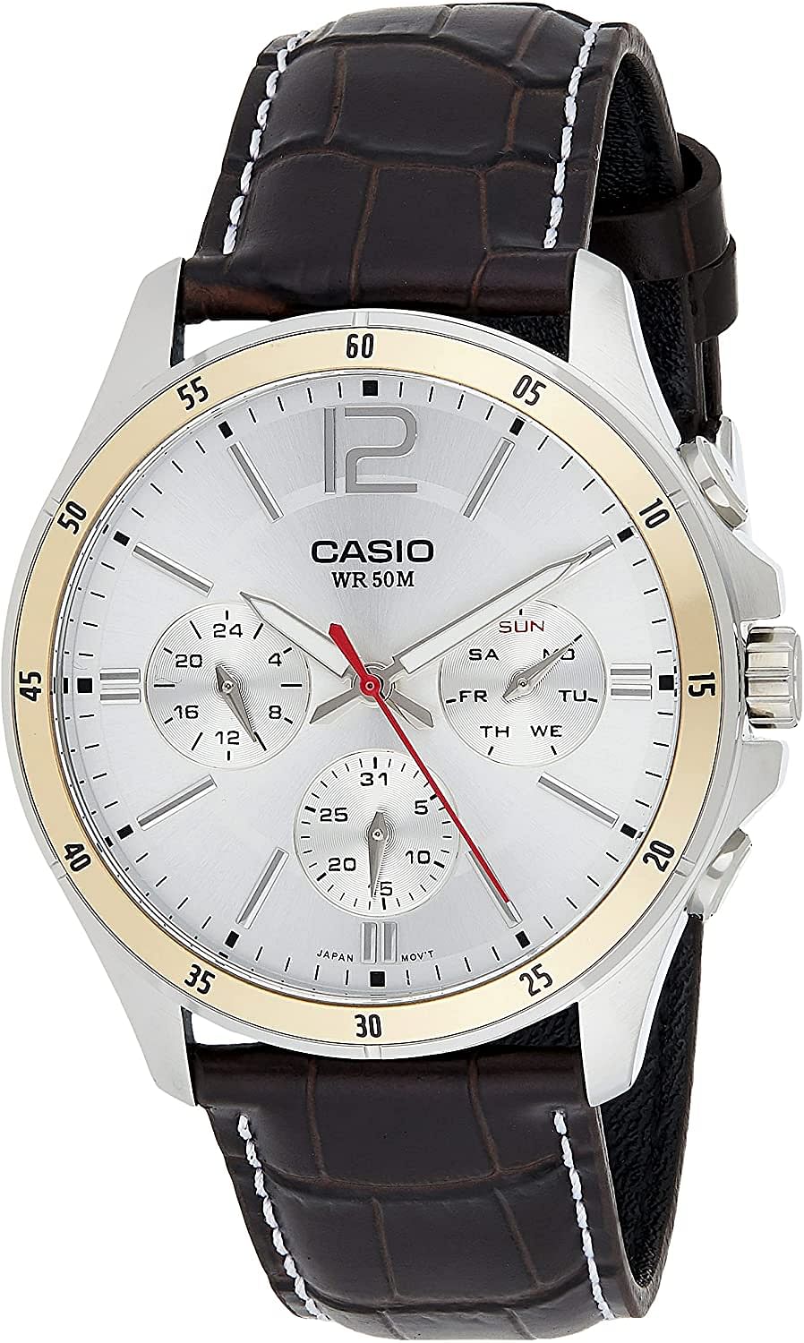 Casio Casual Watch Analog Display for Men, MTP-1374L-7AVDF /Silver - Black