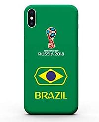 غطاء هاتف من ميرلين فيفا FWC18 بعلم البرازيل لاجهزة ابل ايفون 7 / ايفون 8 / ايفون اكس - اخضر