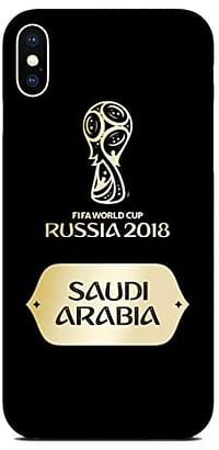 Merlin Fifa FWC18 Saudi Arabia Gold Flag Case for Apple iPhone 7/iPhone 8/ iPhone X - Black - One Size