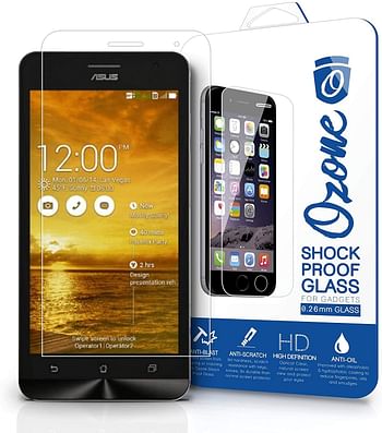 Ozone Asus Zenfone 5 0.26mm Shock Proof Tempered Glass Screen Protector/Clear/One Size