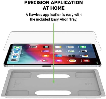 Belkin SCREENFORCE TemperedGlass Screen Protection for iPad mini 5th Gen and 4th Gen Clear, Transparent, Scratch & Impact Protection, with Easy Align tray for Easy, Bubble free installation, OVI001zz/Clear