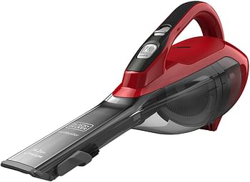 BLACK+DECKER 10.8V 1.5Ah Li-Ion 500ml Cordless Dustbuster Handheld Vacuum with Integrated Brush Tool & Jack Plug Charger for Home & Car, Red/Grey - DVA315J-B5,