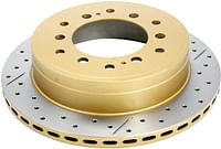 DBA DBA793X Street 4x4 Survival Series Gold Disc Brake Rotor (Cross-Drilled and Slotted) (Rear, Vented) | Multicolor