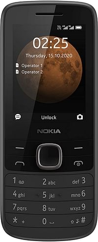 Nokia 225 4G Feature Phone with 4G, Dual SIM, long battery life, built-in camera, multiplayer games, high-performance keymat, separate function keys and premium finish – Charcoal