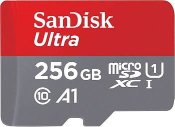 بطاقة الترا مايكرو اس دي اكس سي من سانديسك بسعة 256 جيجا، يو اتش اس-اي ايه 1 الفئة 10، بسرعة نقل 120 ميجابت في الثانية -SDSQUA4-256G-GN6MN