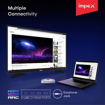 Impex GLORIA 32 HD Ready Standard 32 Inch LED TV with 50000Hrs LED LIFE PAL, NTSC, SECAM Support Full Video System Antena, USB , HDMI Input , Black