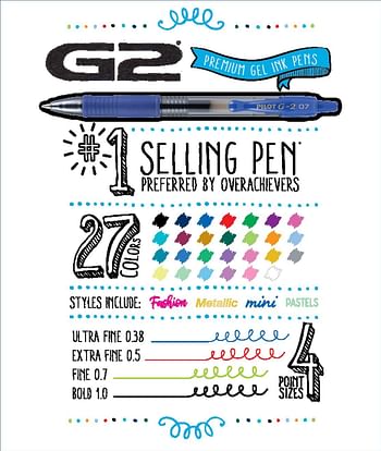 PILOT G2 Premium Refillable & Retractable Rolling Ball Gel Pens, Fine Point, Navy Blue Ink, 12-Pack (31187)