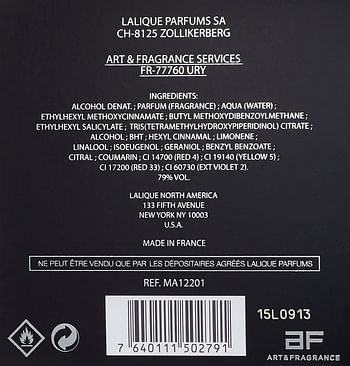 Lalique Encre Noire A LExtreme - perfume for men - EDP Spray, Multicolor/100 ml