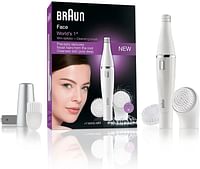 Braun Face 830 Facial Epilator and Facial Cleansing Brush Including Mirror and Beauty Pouch