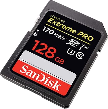 SanDisk 128GB Extreme Pro SDXC UHS-I Card - C10, U3, V30, 4K UHD, SD Card - SDSDXXY-128G-GN4IN 128 GB - Black