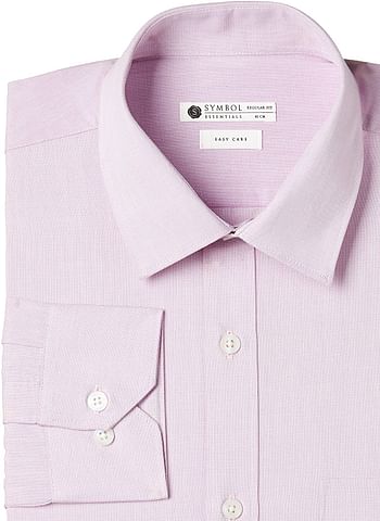 Symbol Men's Solid Regular Fit Full Sleeve Formal Shirt White & Lilac, 40