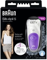 Braun Silk-epil 5 5-541 Wet & Dry Epilator With 4 Extras/White/1 set