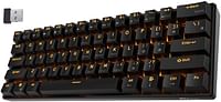 RK ROYAL KLUDGE RK61 61 Keys Wired/Wireless Bluetooth 3.0 Multi-Device LED Backlit Mechanical Gaming/Keyboard for Windows and Mac with 1450mAh Battery, Hot-Swappable Tactile Blue Switch - Black
