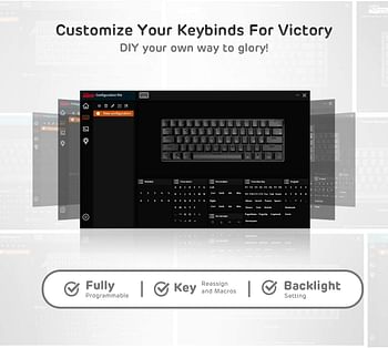 RK ROYAL KLUDGE RK61 61 Keys Wired/Wireless Bluetooth 3.0 Multi-Device LED Backlit Mechanical Gaming/Keyboard for Windows and Mac with 1450mAh Battery, Hot-Swappable Tactile Blue Switch - Black