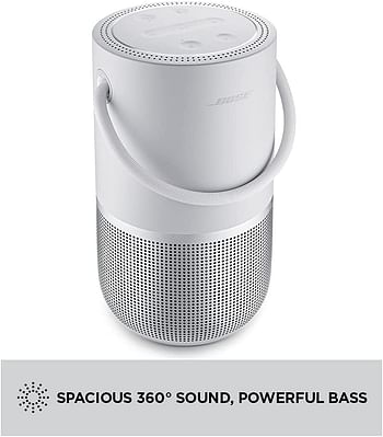 Bose Portable Smart Speaker, water-resistant design with Spacious 360° Sound, Bluetooth, Wi-Fi and Airplay 2 - Luxe Silver