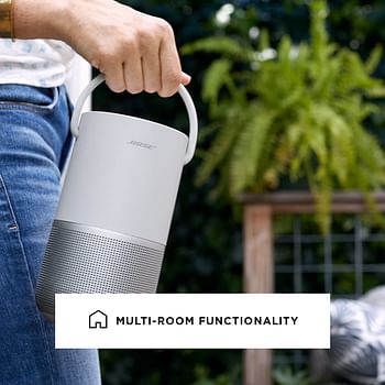 Bose Portable Smart Speaker, water-resistant design with Spacious 360° Sound, Bluetooth, Wi-Fi and Airplay 2 - Luxe Silver