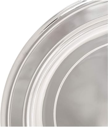 Almarjan sultan stainless steel quzi tray with cover sultan 85 -  silver  || 85 cm