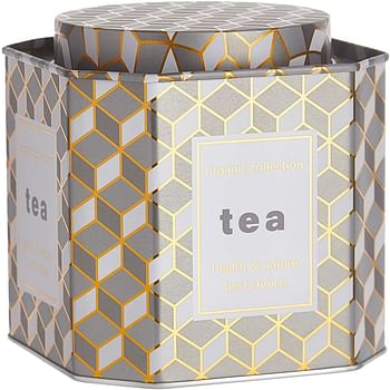 Almarjan Rectangle Tea Storage Tin Box 300678BT - Gold