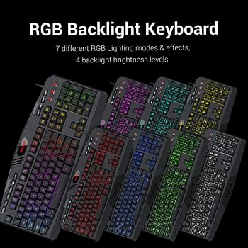 Redragon S101 Wired RGB Backlit Gaming 4 in 1 Combo Black