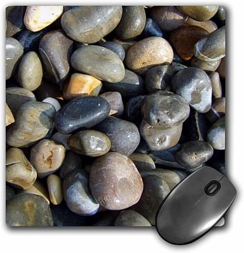 3dRose 8 x 8 x 0 25 Inches Shiny Wet Beach Pebbles Texture Photo Little Stones Natural Rocks Nautical Grey Brown Nature Mouse Pad (mp_157798_1)