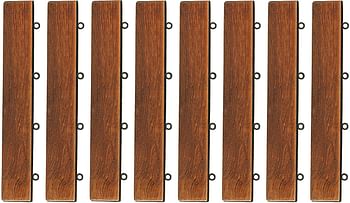 Bare Decor BARE-WF2013 EZ Loop Ends Side Trim Piece Interlocking Flooring in Solid Teak Wood, Brown, 8 Count/Brown/Loop Ends