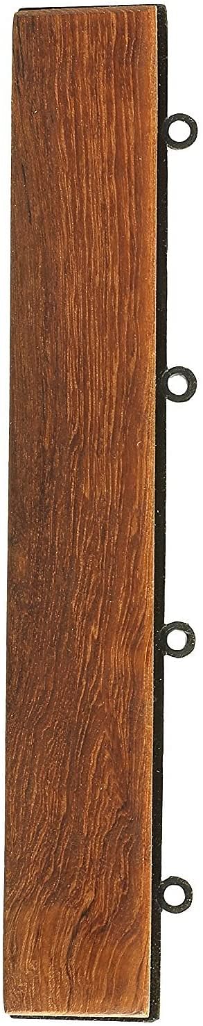 Bare Decor BARE-WF2013 EZ Loop Ends Side Trim Piece Interlocking Flooring in Solid Teak Wood, Brown, 8 Count/Brown/Loop Ends