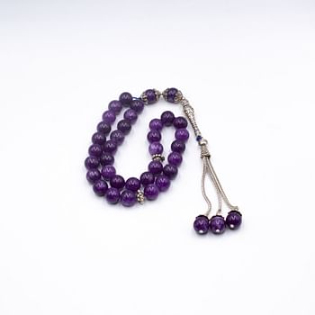 Tasbih Natural Crystal Amethyst Prayer Beads (10mm – 33 beads) Misbaha