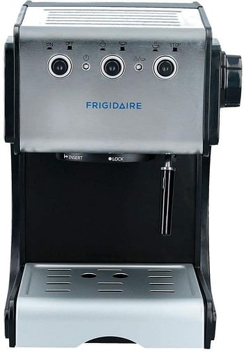 Frigidaire FD7189 Espresso and Cappuccino Maker with Stainless Steel Decoration Panel, 220 to 240-volt Silver/1.5 Liters/Silver