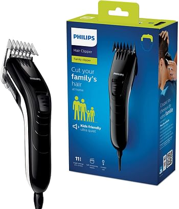 Philips Series 3000 Hair Trimmer 11 Lengths QC5115/15 Black ( UK - 2 pin Bathroom Plug) - Black/One Size