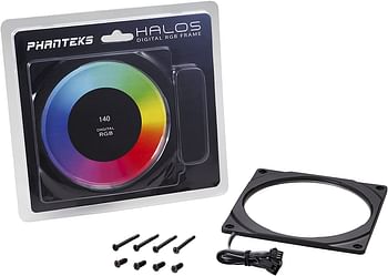 Phanteks Halos 140mm Digital LED Fan Frame, Black (PH-FF140DRGBP_BK01)