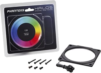 Phanteks Halos 120mm Digital LED Fan Frame, Black (PH-FF120DRGBP_BK01)/120mm/Black