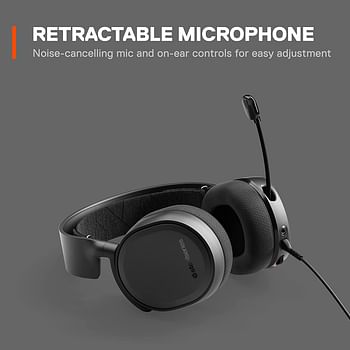 SteelSeries Arctis 3 (2019 Edition) All-Platform Gaming Headset for PC, PlayStation 4, Xbox One, Nintendo Switch, VR, Android, and IOS - Black (Electronic Games)/Arctis 3/Black/Wired