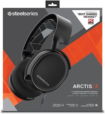 SteelSeries Arctis 3 (2019 Edition) All-Platform Gaming Headset for PC, PlayStation 4, Xbox One, Nintendo Switch, VR, Android, and IOS - Black (Electronic Games)/Arctis 3/Black/Wired