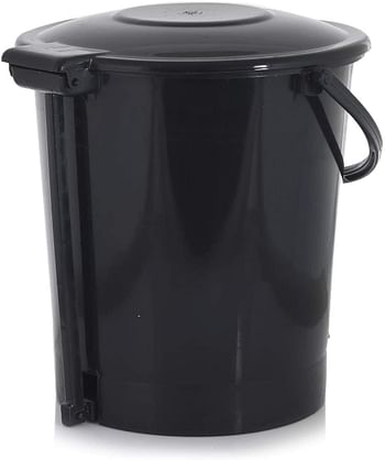 KUBER INDUSTRIES Plastic Dustbin Garbage Bin with Handle, 10 Liters, Black