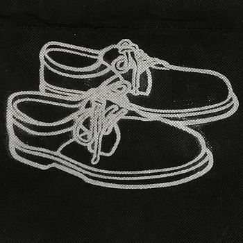 غطاء احذية غير منسوج للسفر مع شنطة للتنظيم بخيط للاغلاق، 6 قطع، لون اسود، من كوبير اندستريز