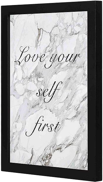 LOWHA Marbil live your self first Wall art wooden frame Black color 23x33cm