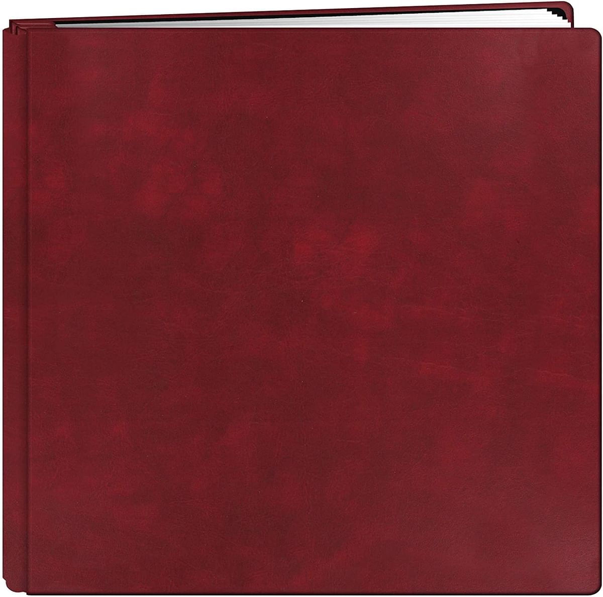 Pioneer FTM-12LBURG 12 Inch by 12 Inch Postbound Leather Family Treasures Memory Book, Burgundy/Red