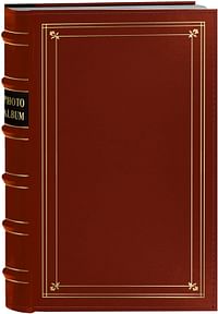 Pioneer Photo 204-Pocket Ring Bound Photo Album for 4 by 6-Inch Prints, Red Bonded Leather with Gold Accents Cover/Red