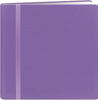 Pioneer DSL88PR 8 Inch by 8 Inch Snapload Fabric with Ribbon Trim Memory Book, Purple