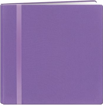 Pioneer DSL88PR 8 Inch by 8 Inch Snapload Fabric with Ribbon Trim Memory Book, Purple