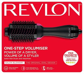 REVLON RVDR 5222, One-Step Hair Dryer And Volumizer Hot Air Brush, Black/1/One Size/Black